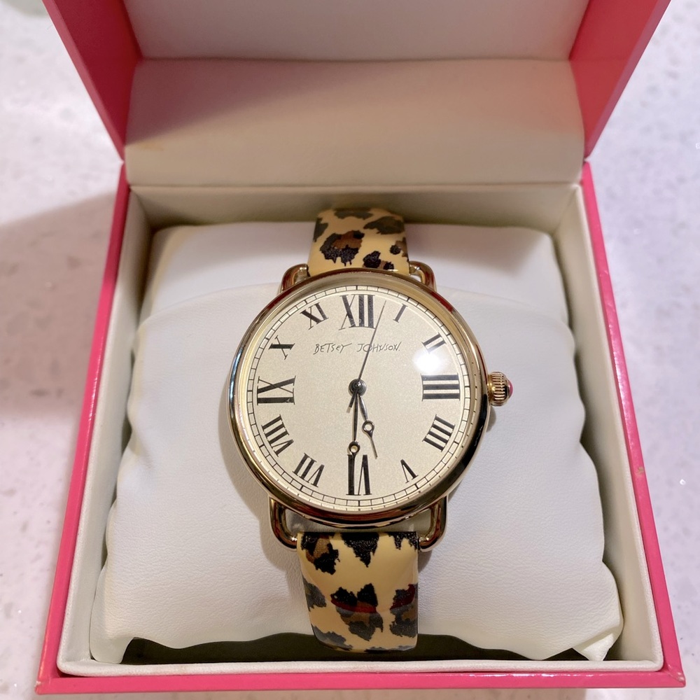 Betsey Johnson Leopard Band Watch